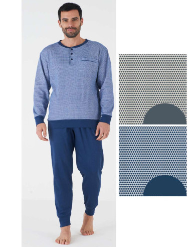 Men's warm cotton jersey pajamas Karelpiu' KF5103