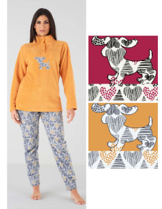 Pigiama donna in caldo pile coral Karelpiu' KF5241