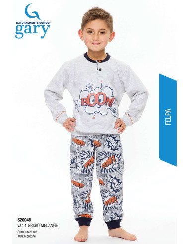 Boy's warm cotton fleece pajamas Gary S20048 - S30048