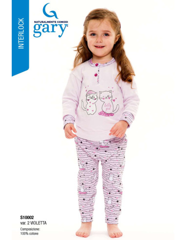 Pigiama da neonata in jersey di cotone caldo Gary S10002