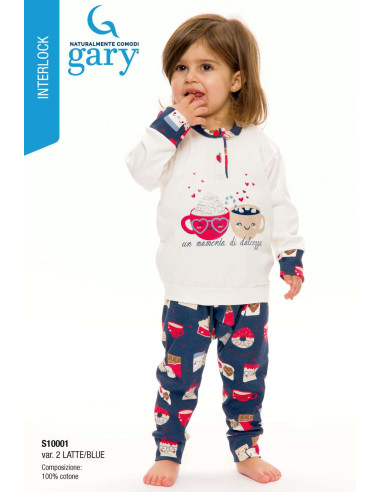 Pigiama da neonata in jersey di cotone caldo Gary S10001