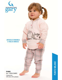 Pigiama da neonata in caldo cotone lanato Gary S10042 2
