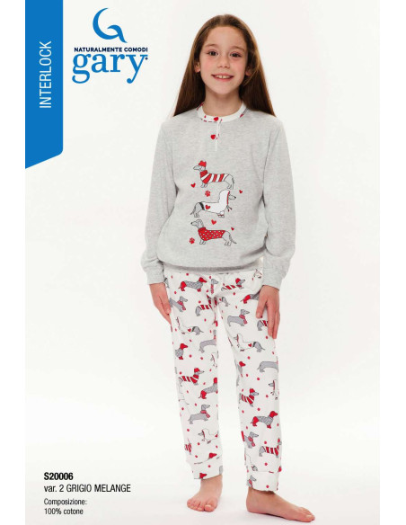Pigiama da bambina in caldo cotone Gary S20006 - S30006 Pigiama da bambina in caldo cotone Gary S20006 - S30006
