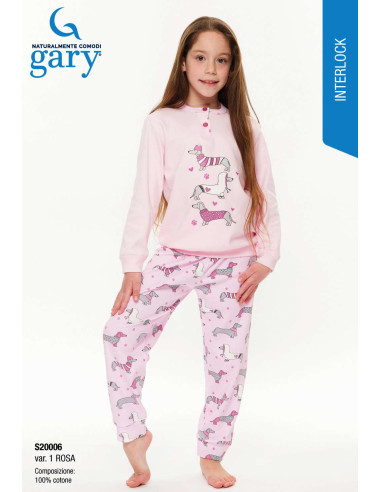 Pigiama da bambina in caldo cotone Gary S20006 - S30006 Pigiama da bambina in caldo cotone Gary S20006 - S30006