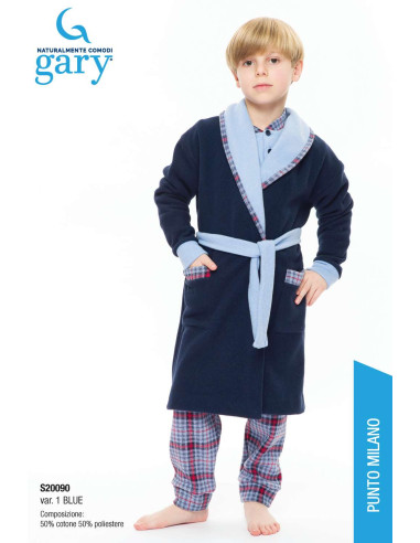 Boy's warm plush cotton jersey dressingown Gary S30090