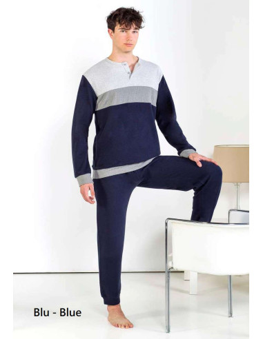 Men's warm plush cotton jersey pajamas StellaDueGi U9048