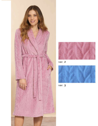 Women's warm coral pile crossed dressing gown Linclalor 88659
