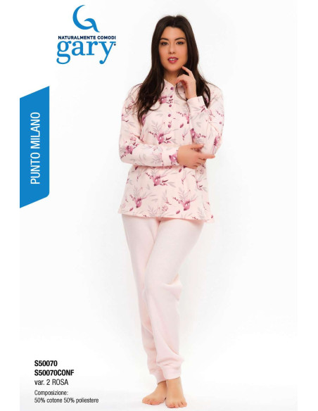 Pigiama donna a serafino in caldo cotone lanato Gary S50070 Pigiama donna a serafino in caldo cotone lanato Gary S50070