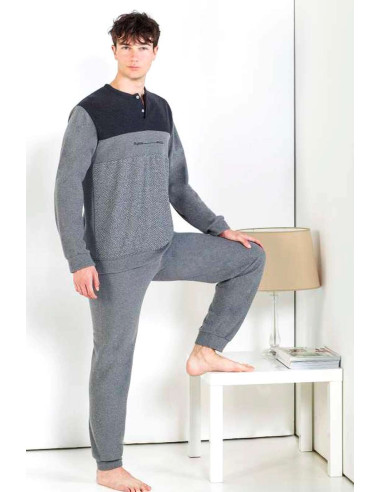Men's warm plush cotton jersey pajamas StellaDueGi U9043