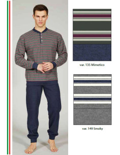 Men's warm plush cotton jersey pajamas Bip Bip 7105