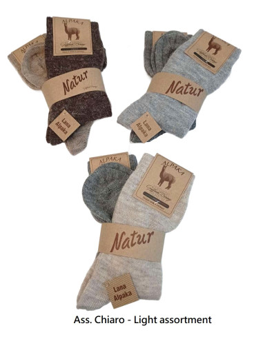 Group of 2 women's short socks in alpaca wool Goffredo Berenzi 9002