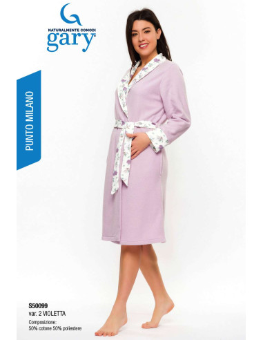 Vestaglia donna incrociata in caldo cotone lanato Gary S50099