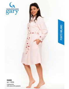 Vestaglia donna incrociata in caldo cotone lanato Gary S50099 2