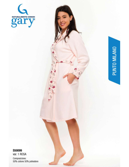 Women's plush cotton jersey crossed dressing gown Gary S50099 Women's plush cotton jersey crossed dressing gown Gary S50099