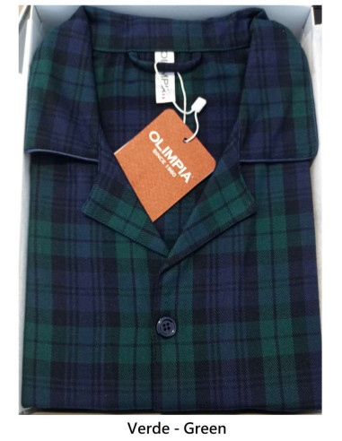 Men's opened light flannel pajamas Olimpia 713 Men's opened light flannel pajamas Olimpia 713