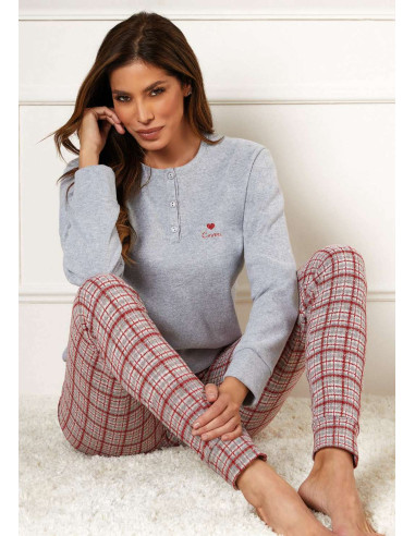 Women's warm plush cotton jersey pajamas Coveri EP6193