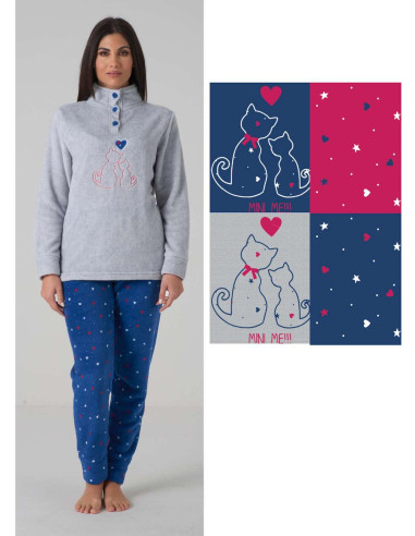 Pigiama donna in caldo pile coral Karelpiu' KF5236