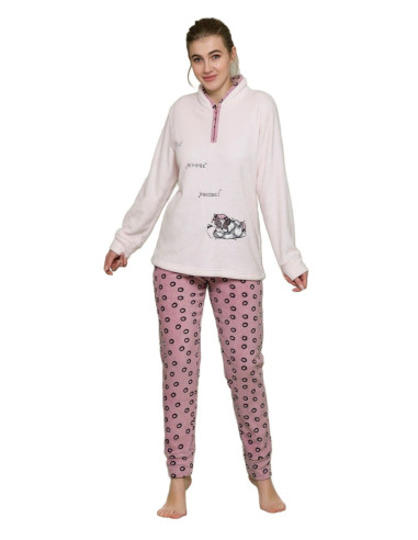 Pigiama donna in caldo pile coral Pigiamiamoci 2623L