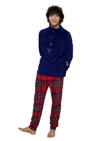 Men's family warm coral pile pajamas Pigiamiamoci 2663L