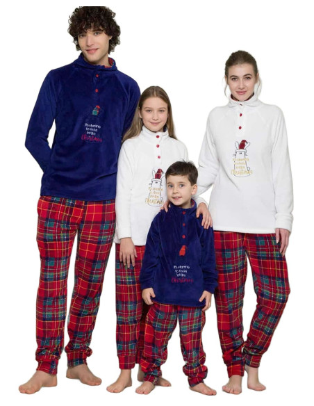 Pigiama uomo family in caldo PILE coral Pigiamiamoci 2663L