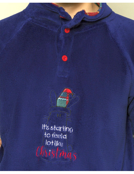 Men's family warm coral pile pajamas Pigiamiamoci 2663L Men's family warm coral pile pajamas Pigiamiamoci 2663L