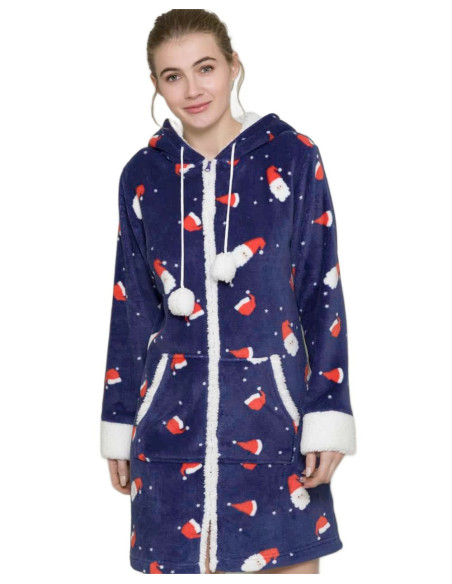 Vestaglia donna family con cappuccio in caldo pile coral Pigiamiamoci 2260 Vestaglia donna family con cappuccio in caldo pile coral Pigiamiamoci 2260