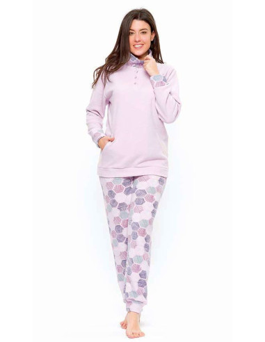Women's warm plush cotton jersey pajamas Gary S50082