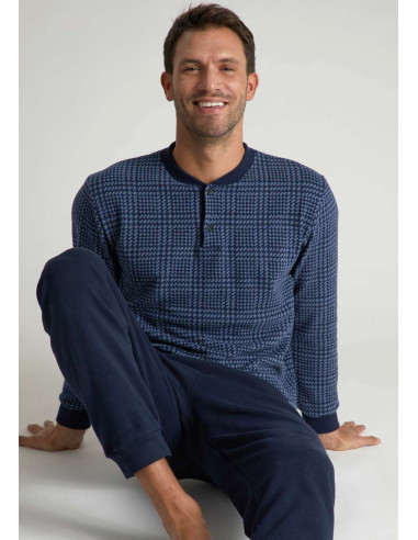 Men's warm plush cotton jersey pajamas Il Granchio GP2059