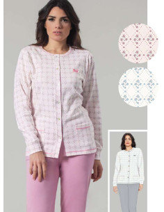 Women's calibrated opened warm cotton jersey pajamas Irge CD137