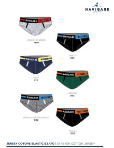 Gruppo 6 slip uomo in cotone elasticizzato Navigare 1245Z 2