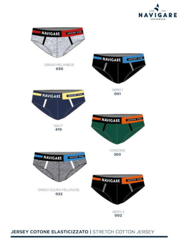Gruppo 6 slip uomo in cotone elasticizzato Navigare 1245Z Gruppo 6 slip uomo in cotone elasticizzato Navigare 1245Z
