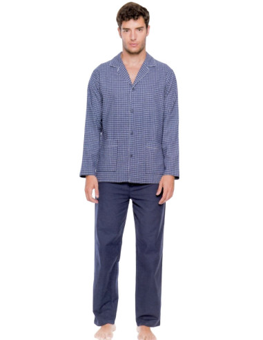 Men's open warm flannel pajamas Diplomat WO4011