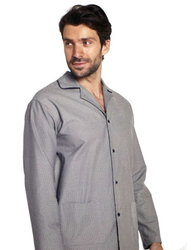 Men's open warm flannel pajamas Diplomat WO4012