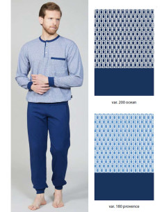 Men's mercerized cotton jersey pajamas with cuffs Bip Bip 3640