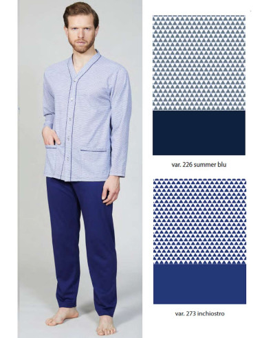Men's mercerized cotton jersey opened pajamas Bip Bip 3654