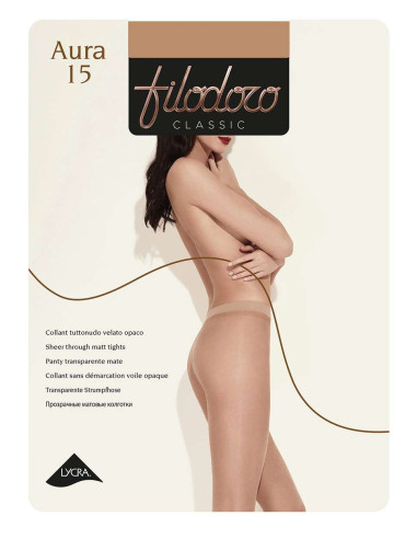 Collant donna velato tutto nudo Filodoro Classic Aura 15