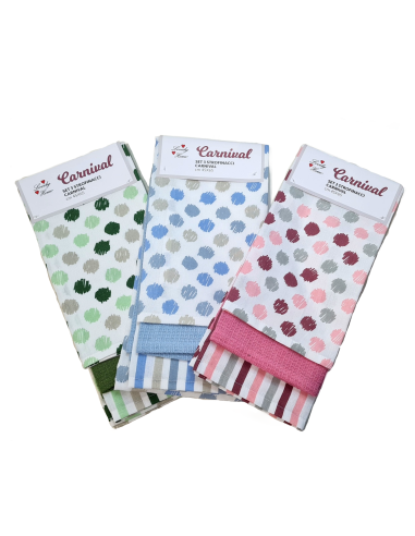 COTTON KITCHEN TOWEL SET OF 3 LOVELY HOME CARNIVAL