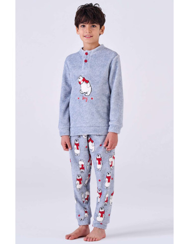 Boy's warm coral pile pajamas Pigiamiamoci 2865LB