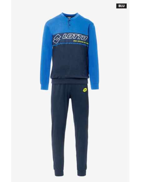 Pigiama uomo a serafino in jersey di cotone Lotto LP1141 Pigiama uomo a serafino in jersey di cotone Lotto LP1141