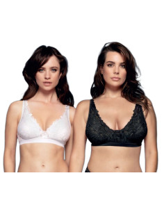 Reggiseno a triangolo vela tutto pizzo e tulle Lormar YourBody Wing Vela 2
