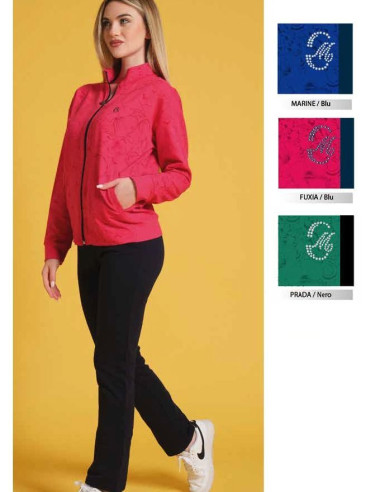 Woman stretch cotton tracksuit with zip Coveri DF3896