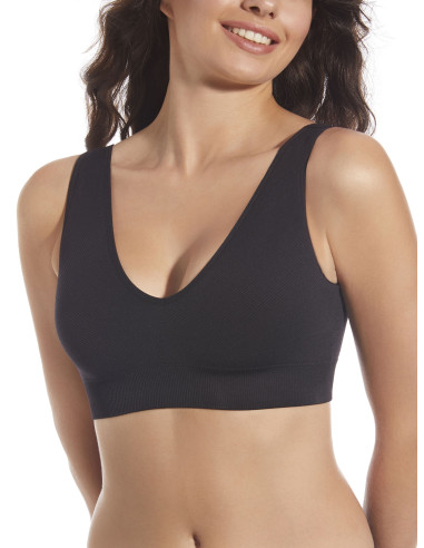 Brassiere in microfibra a costine con imbottitura estraibile Selene Letiana Brassiere in microfibra a costine con imbottitura estraibile Selene Letiana