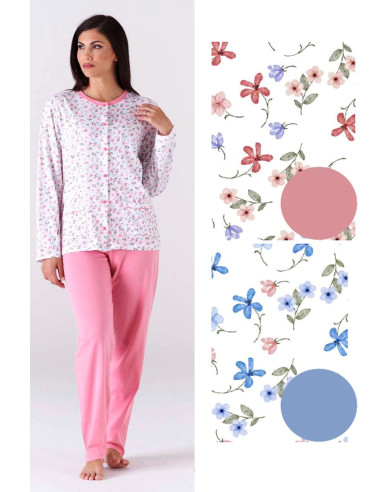 Pigiama donna aperto in jersey di cotone Karelpiu' KC6013