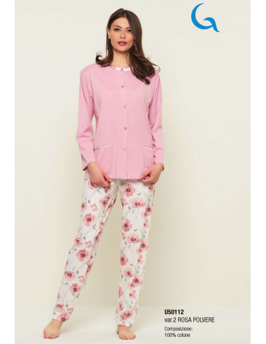 Women's opened cotton jersey pajamas Gary U50112