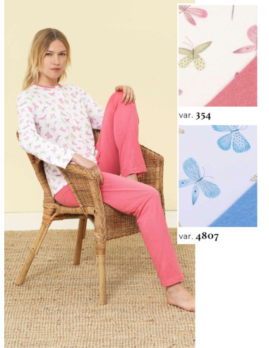 Women's opened cotton jersey pajamas Linclalor 74989