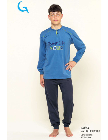 Boy's long sleeves cotton jersey pajamas Gary U40014
