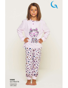Pigiama da bambina in jersey di cotone Gary U20005-30005 2