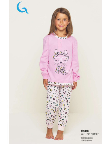 Pigiama da bambina in jersey di cotone Gary U20005-30005