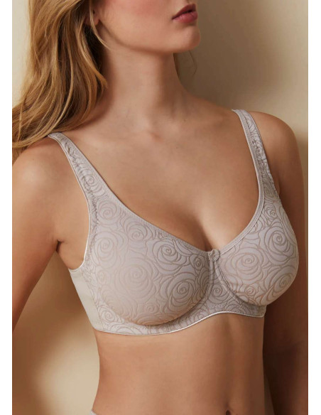 Unlined underwired bra in textured microfibre Selene Teresa Unlined underwired bra in textured microfibre Selene Teresa
