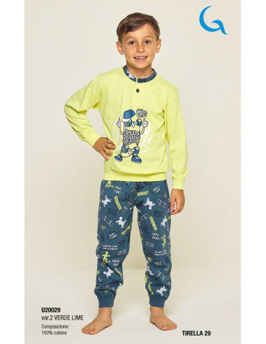 Boy's long sleeves cotton jersey pajamas Gary U20029-30029